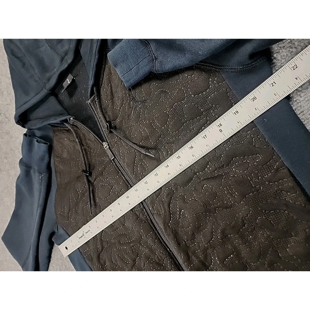 Jordan Jumpman Sweatshirt Hoodie‎ M Blue Gray Quilted Black Blact Cat 23 Bulls